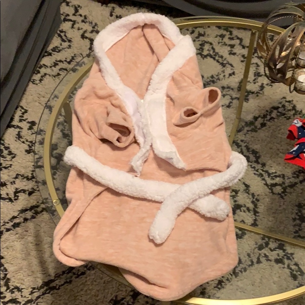 Dog pink bathrobe